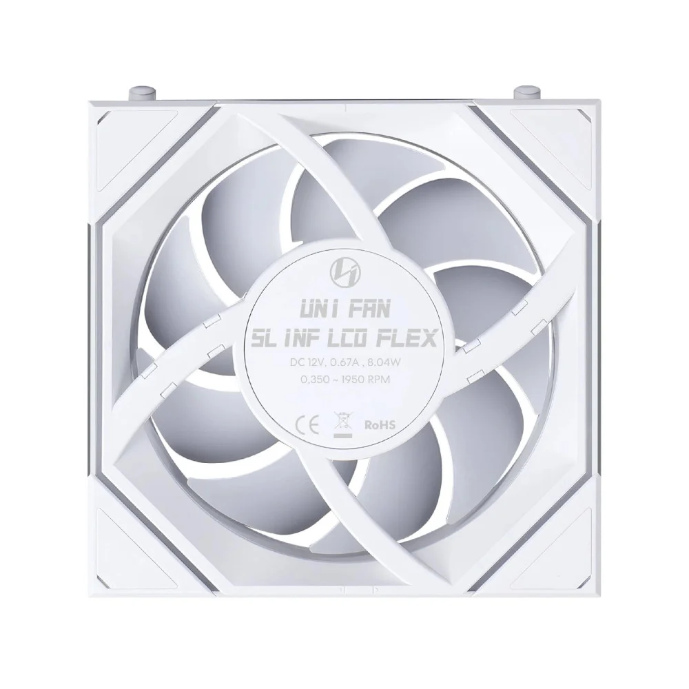 Вентилятор Lian Li SL-INF LCD FLEX Fan 120mm White, Reverse - 12RSLIND1F1W